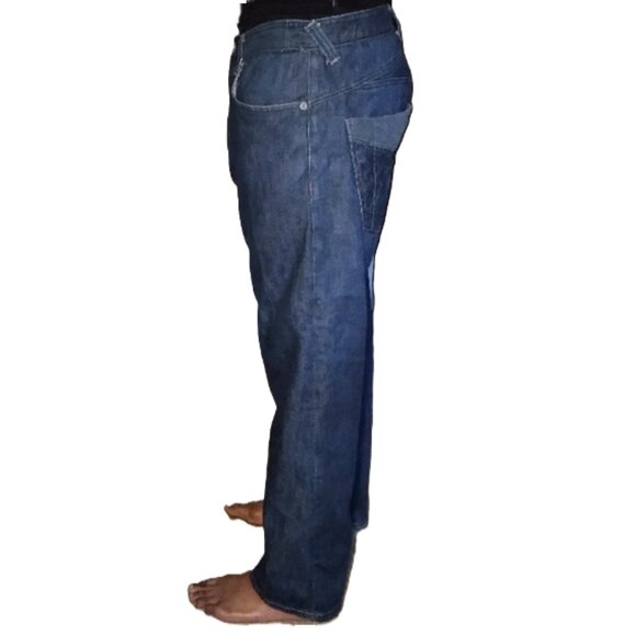 Men's Akoo Blue Denim Relaxed Fit Jeans  - Waist 40 - Picture 2 of 10